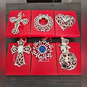 Set Of 6 Lenox Silverplated Ornaments